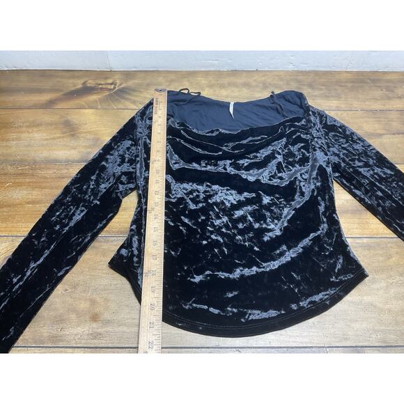 Free People Long Sleeve Velvet Square Neck Whimsigoth Blouse Women's Size S - Picture 6 of 12
